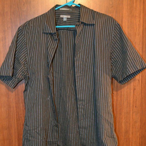 Apt 9 Size M Brown & Light Blue Check Short Sleeve - Picture 1 of 4